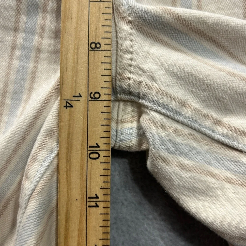 Pilcro Anthropologie Slim Boyfriend Shorts Womens 30 Ivory Blue Stripe Denim